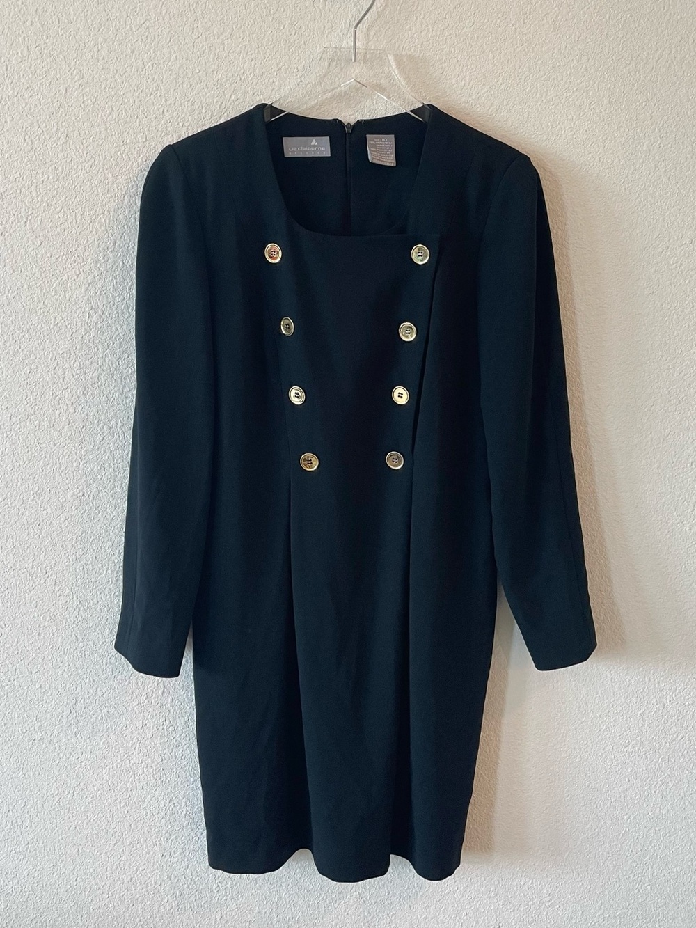 Vintage 90s Classic Black Double-Breasted Women’s Dress